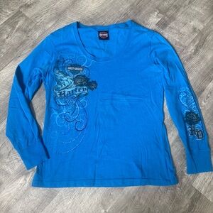 VINTAGE Harley-Davidson Blue long sleeve